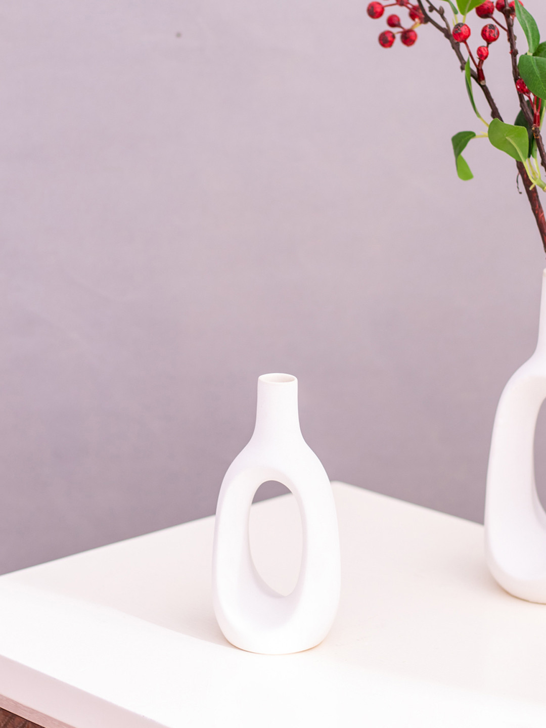 

The Decor Mantra White Ceramic Bottle Shaped Flower Vase