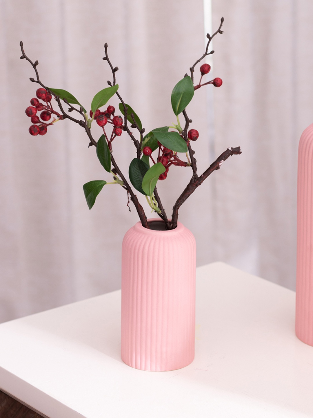 

The Decor Mantra Pink Textured Flower Vases