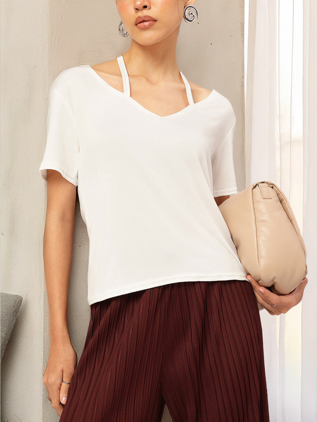 

DressBerry Summer Staple Halter Neck Top, White