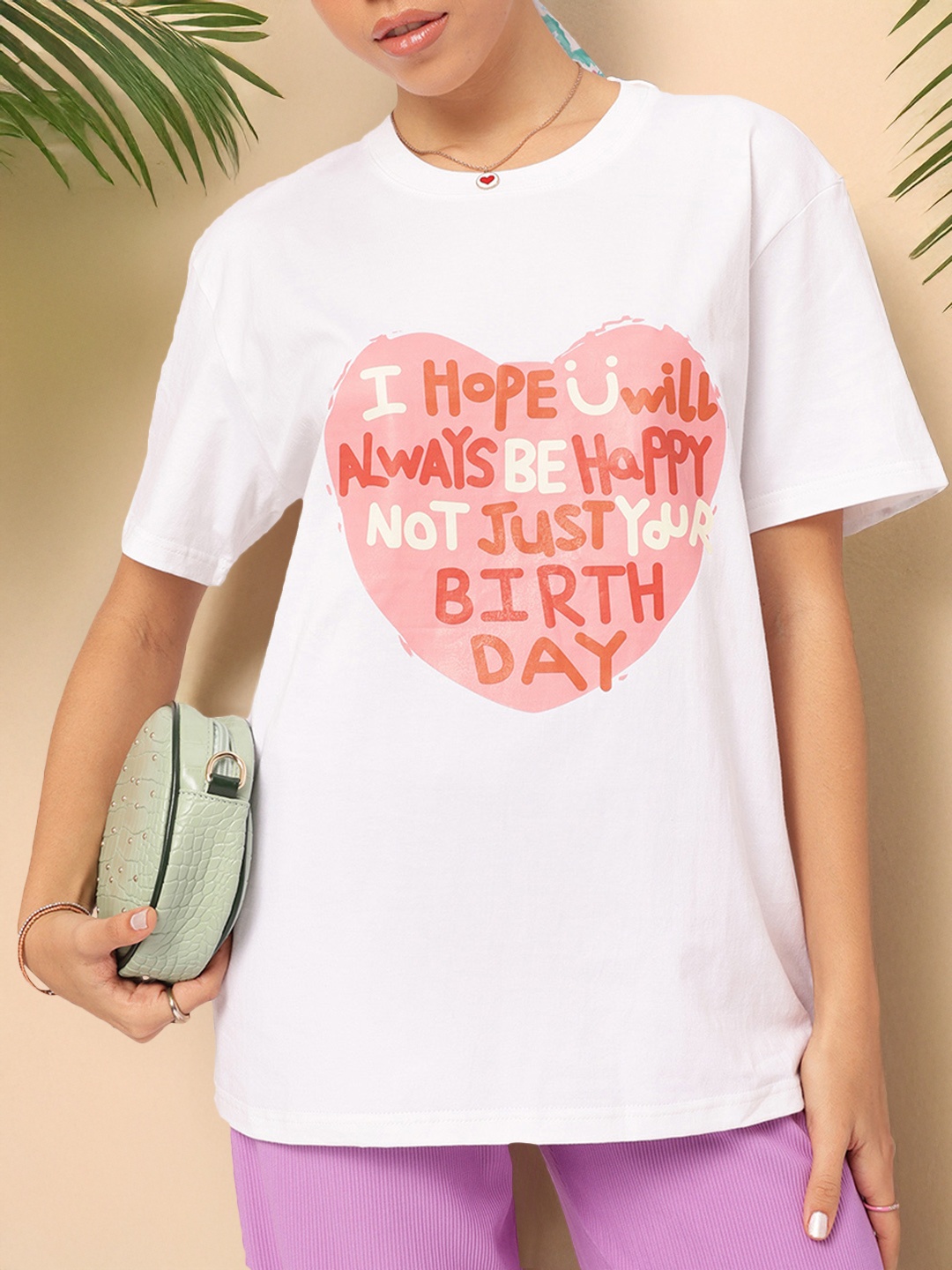 StyleCast Heartfelt Hues Typography Print T-shirt, White