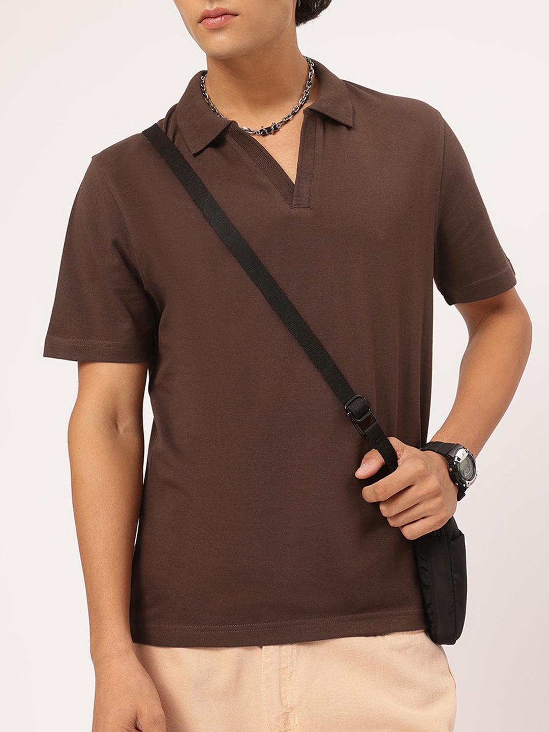 

Kook N Keech Elevated Vibes Polo T-shirt, Brown