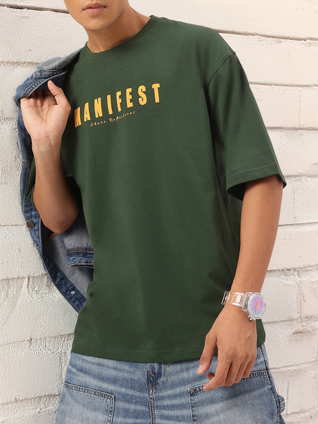 

Kook N Keech Basic Must-Have Printed Relax Oversized Tee, Green