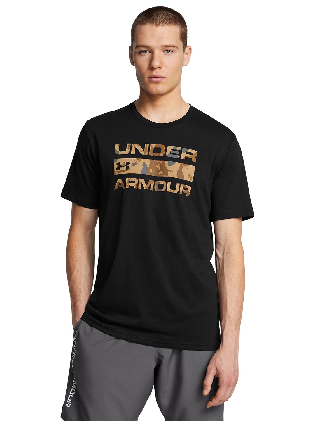 

UNDER ARMOUR Team Issue Wordmark Printed Round Neck T-shirt, Black