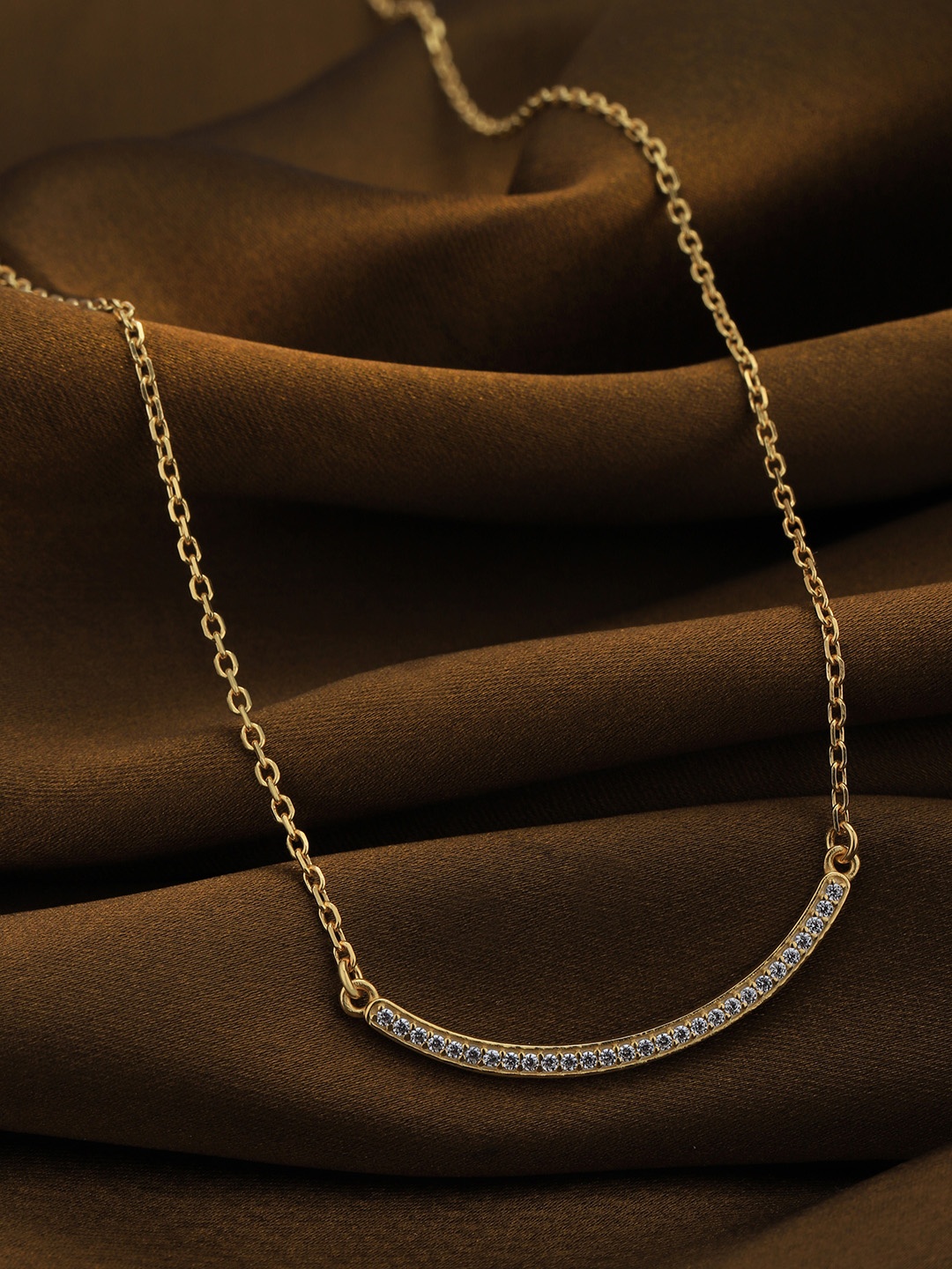 

Carlton London 18kt Gold-Plated CZ Bar Necklace