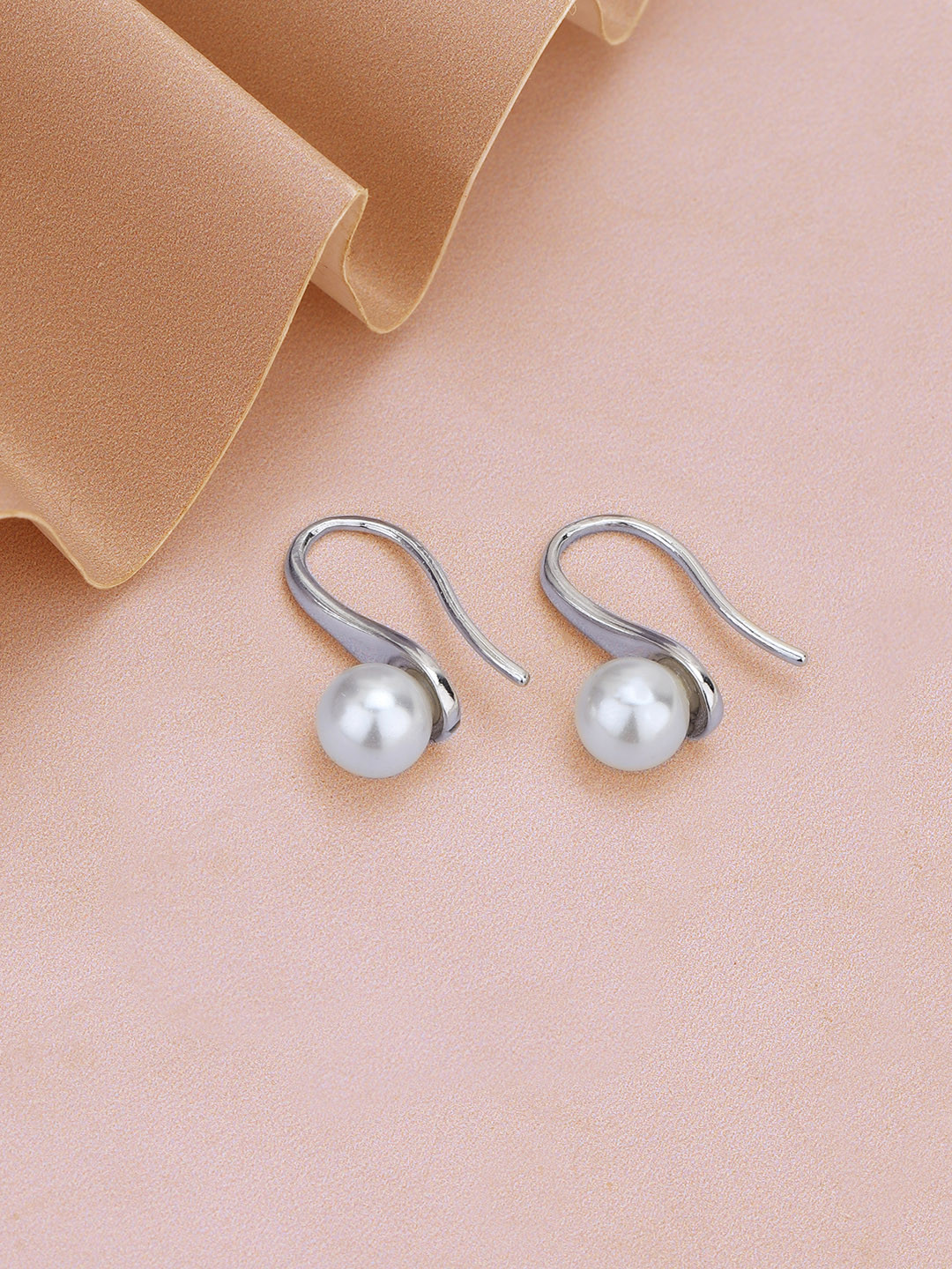 

Carlton London Rhodium-Plated Pearl Drop Earrings, Silver