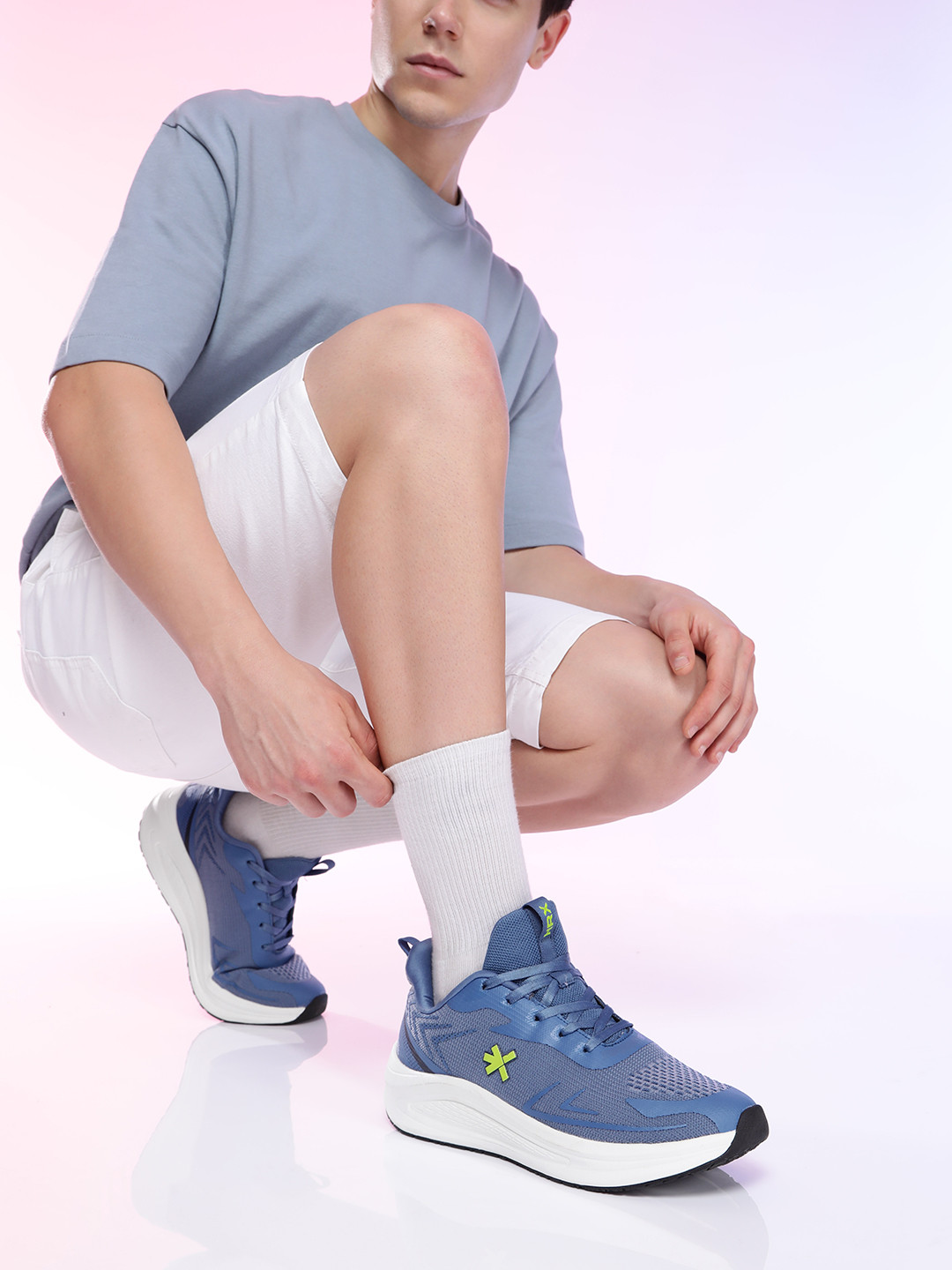 

HRX by Hrithik Roshan Men Woven Design Running Shoes, Blue