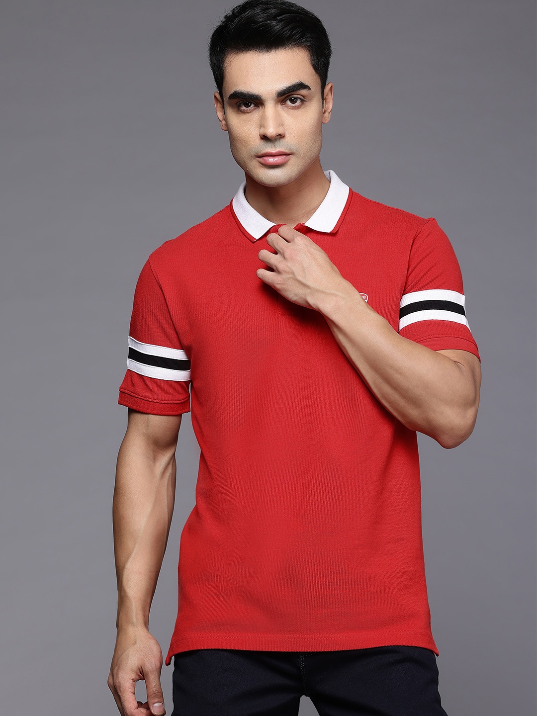 

Ducati Stripe Detail Polo Collar Pure Cotton T-shirt, Red