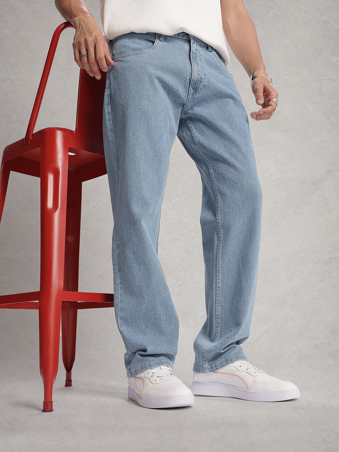 

WROGN Men Anti Fit Stretchable Jeans, Blue