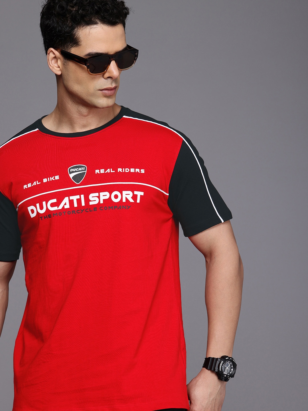 

Ducati Brand Logo Printed Pure Cotton T-shirt, Red