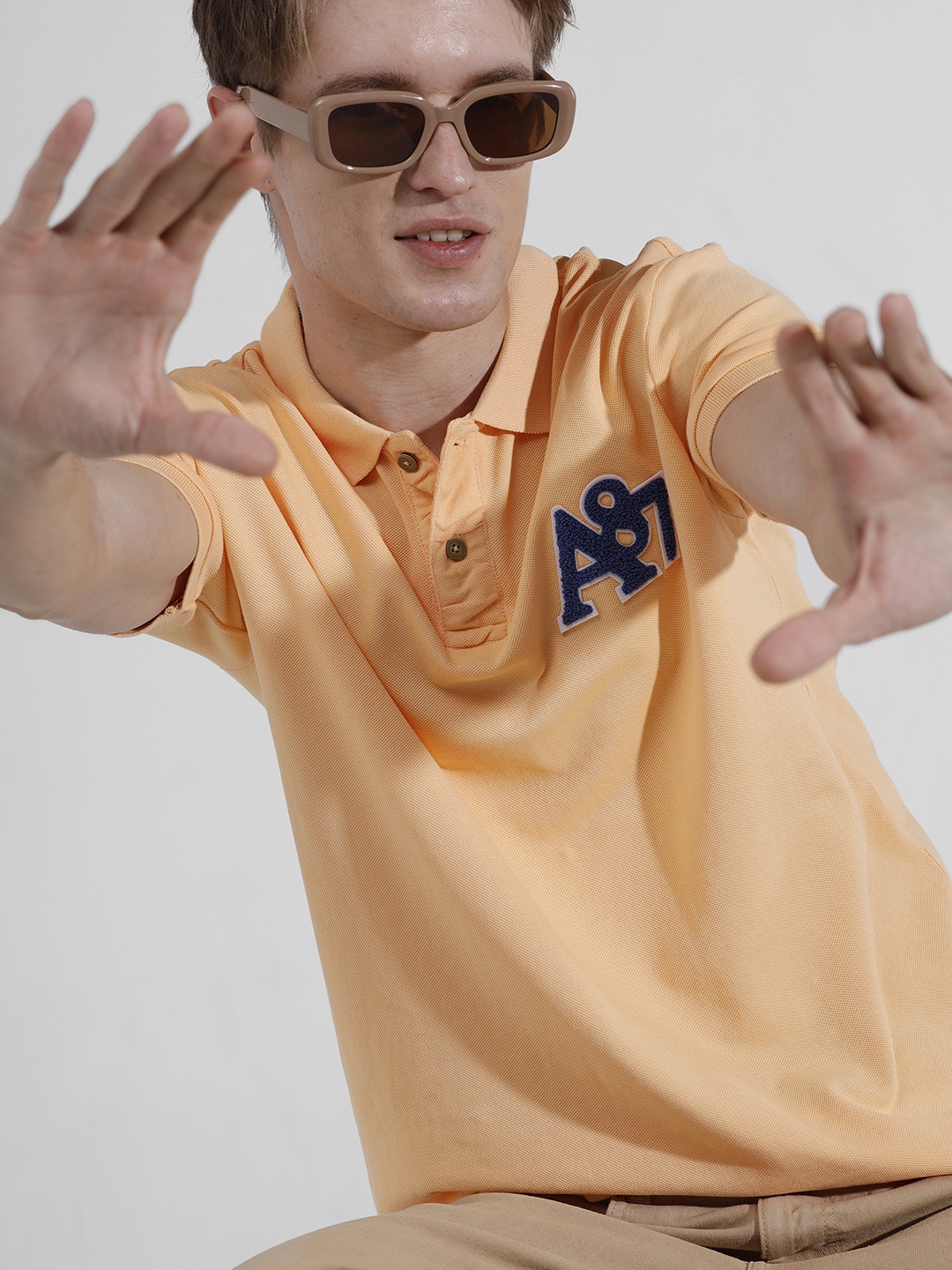 

Aeropostale Polo Collar Pure Cotton T-shirt, Peach