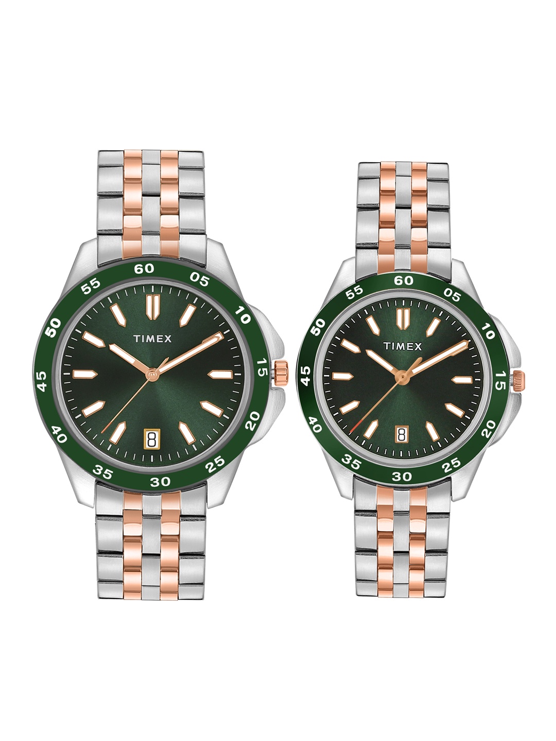 

Timex Unisex His & Her Bracelet Style Straps Analogue Watch TW0PRE007, Green