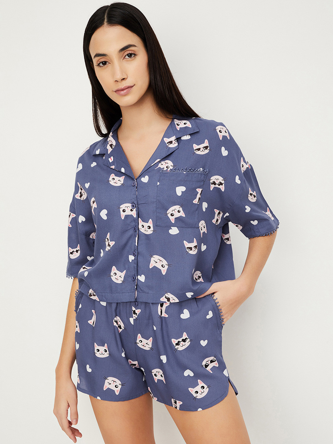 

max Women Conversational Night suit, Blue