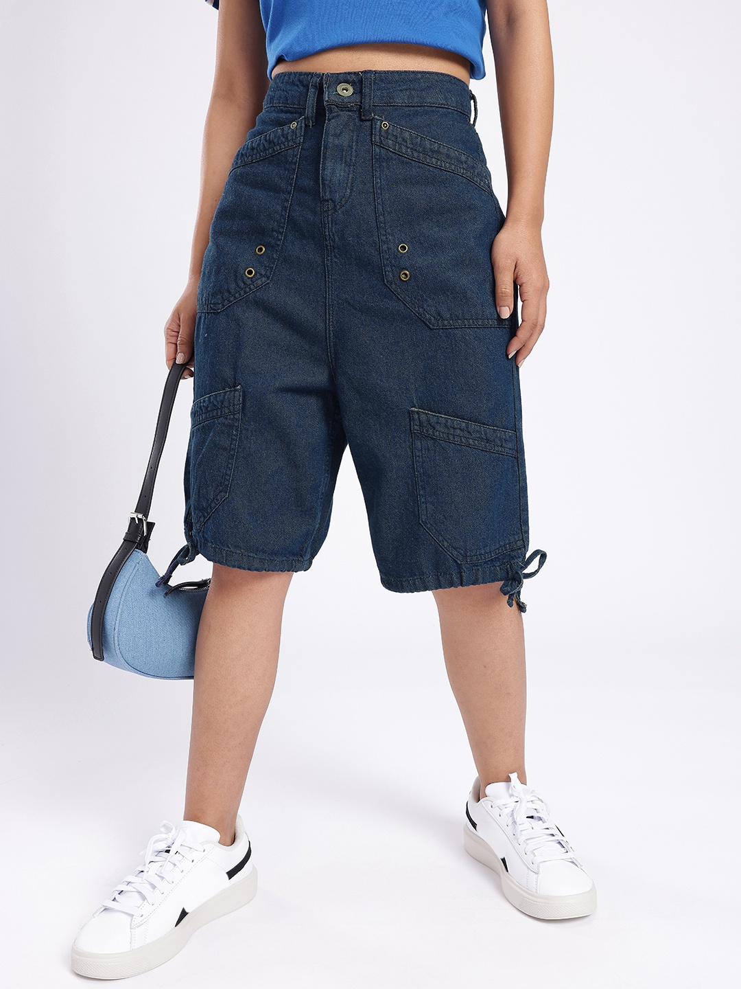

DressBerry Women Downtown Dope Cargo Style Shorts, Blue