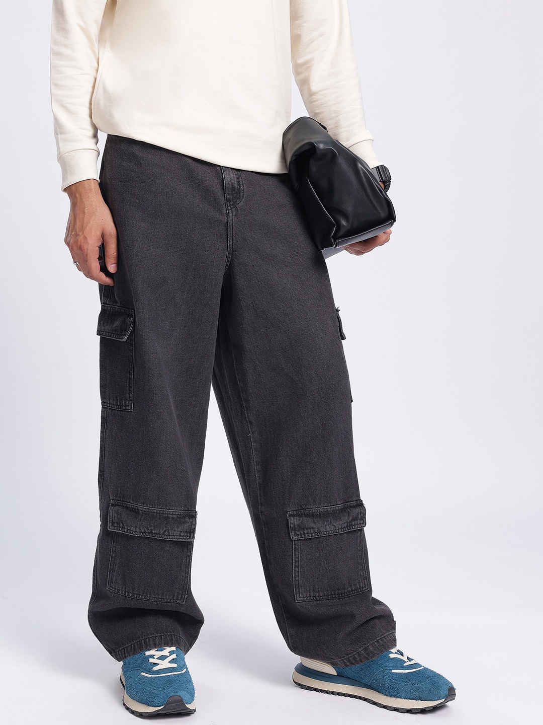 

Kook N Keech Urban Utility Cargo-Style Jeans, Charcoal