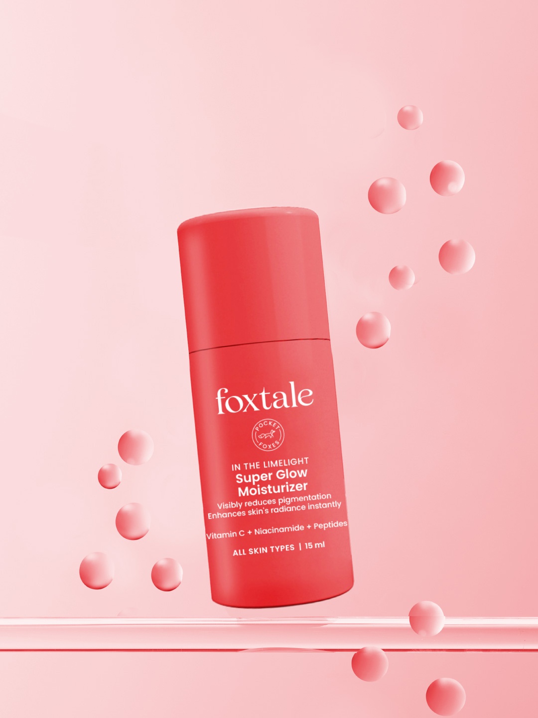 

Foxtale Vitamin C Super Glow Moisturiser with Niacinamide & Peptides - 15ml, Orange