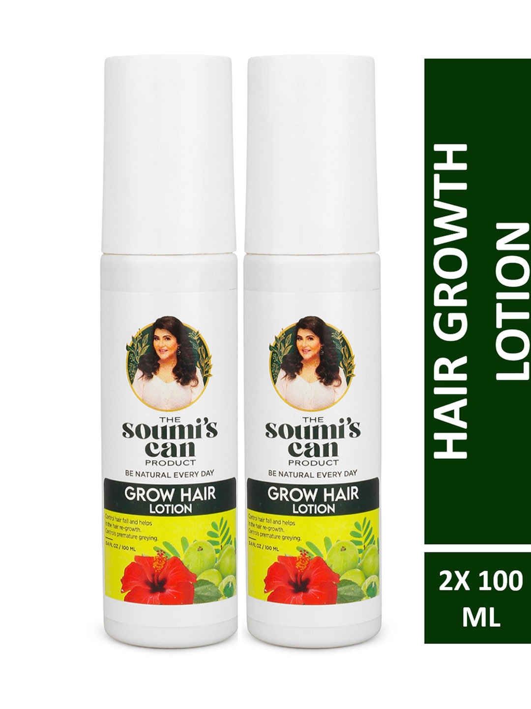 

THE SOUMI'S CAN PRODUCT Set of 2 Grow Hair Lotion with Amla & Bhringaraj - 100 ml each, White