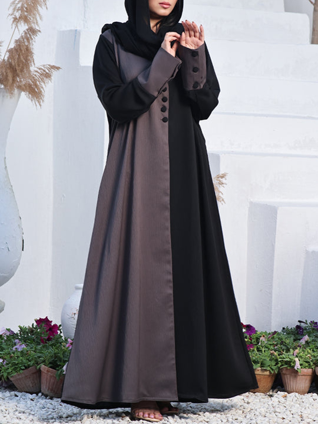 

MUSHKIYA Abaya Burqas With Hijab, Black