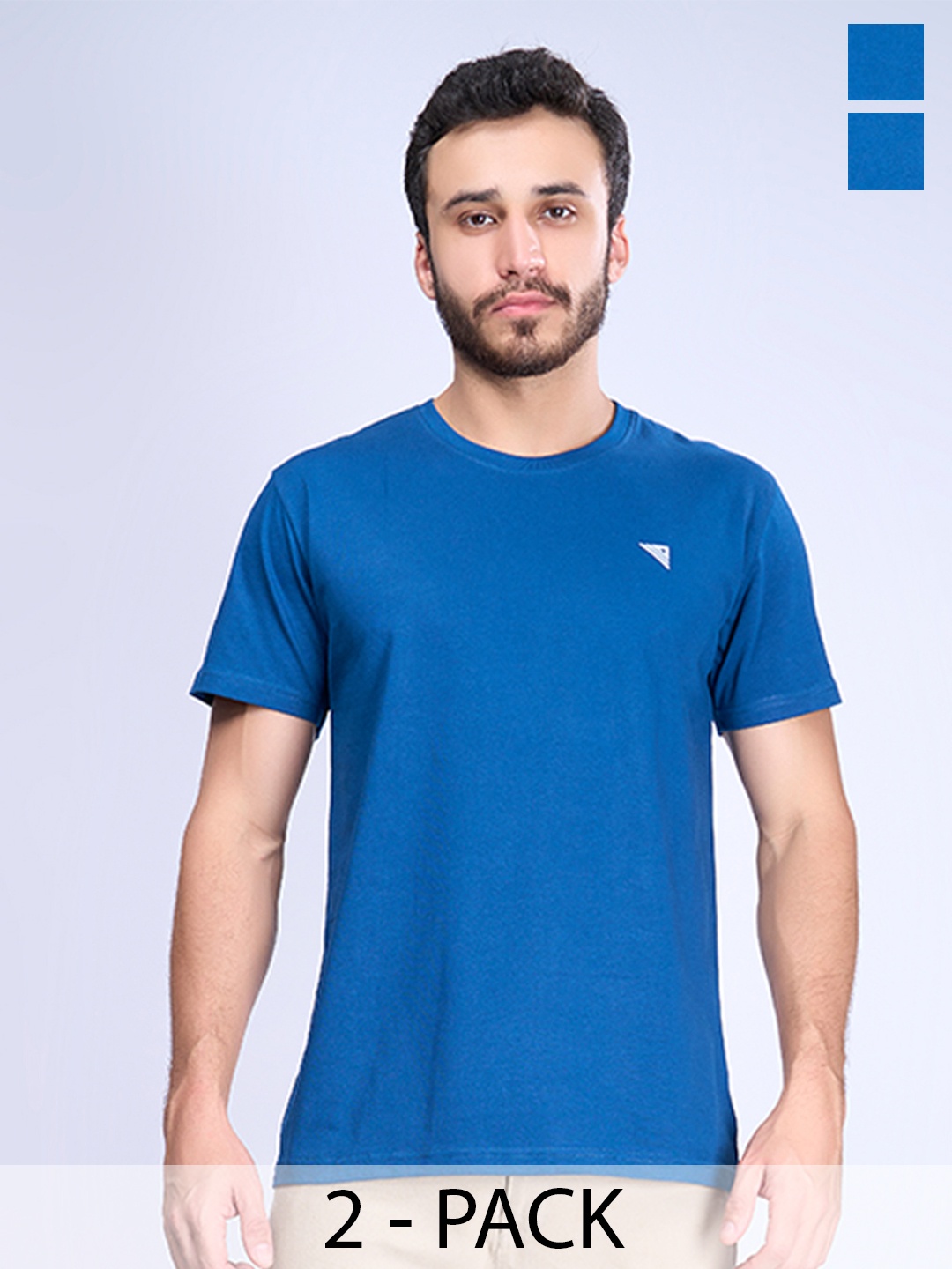 

Ramraj Pack of 2 Cotton Half Sleeve T Shirts, Blue