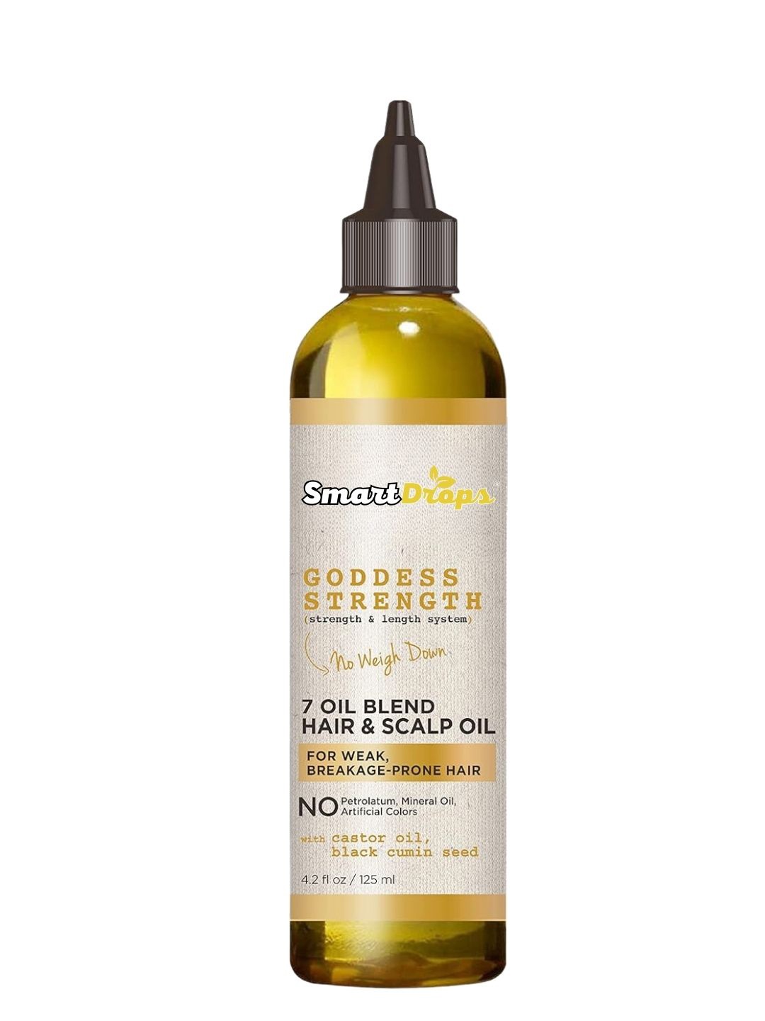 Smartdrops Goddess Strength 7 Oil Blend Hair & Scalp Oil with Castor Oil - 125ml, Yellow