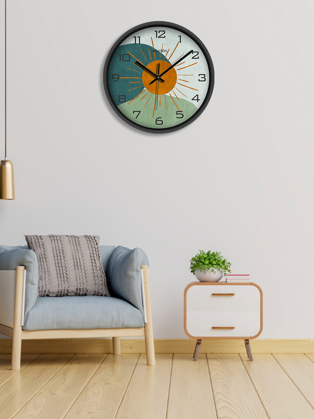 

OLIVE TREE Black & Green Printed Analogue Contemporary Wall Clock