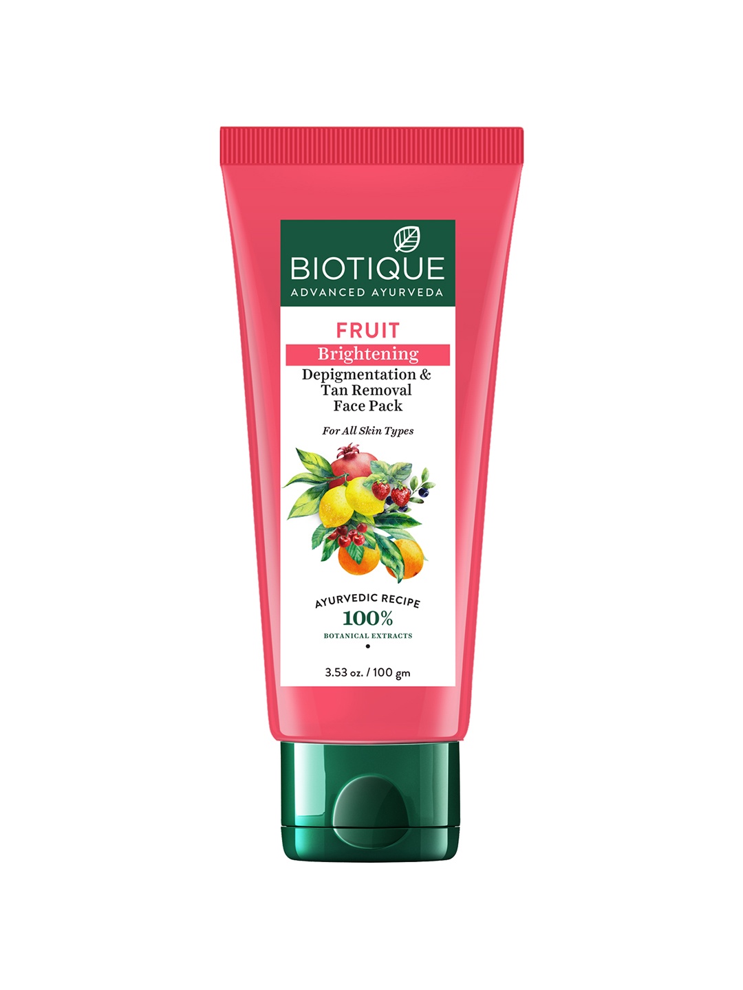 

Biotique Advance Ayurveda Fruit Brightening Depigmentation & Tan Removal Face Pack - 100g, Red