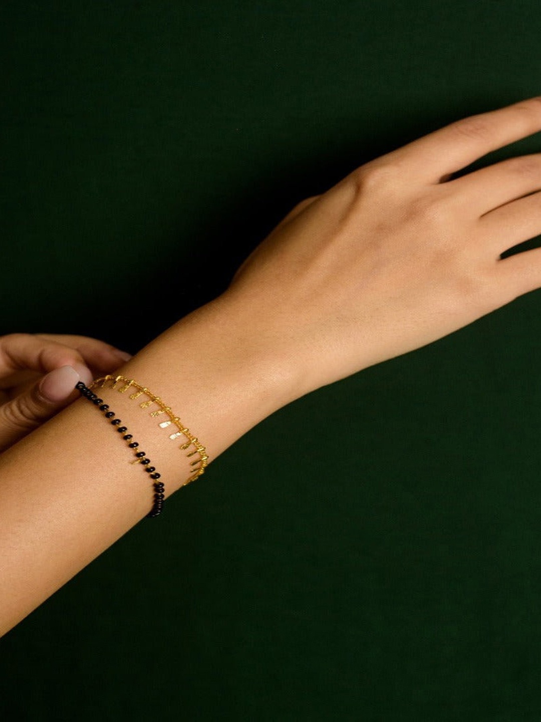 

Trupti Mohta Gold-Plated Beaded Link Nazariya Bracelet