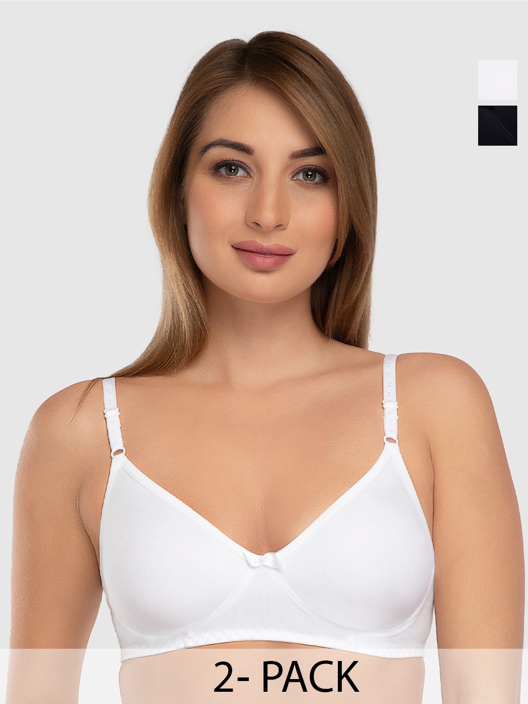 

Daisy Dee Full Coverage Non padded Pack of 2 Bra, White