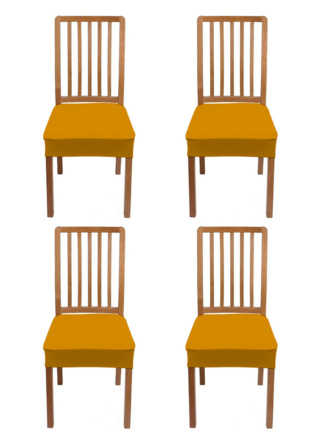

Lazi 4 Pieces Mustard-Yellow Stretchable Dining Chair Seat Covers