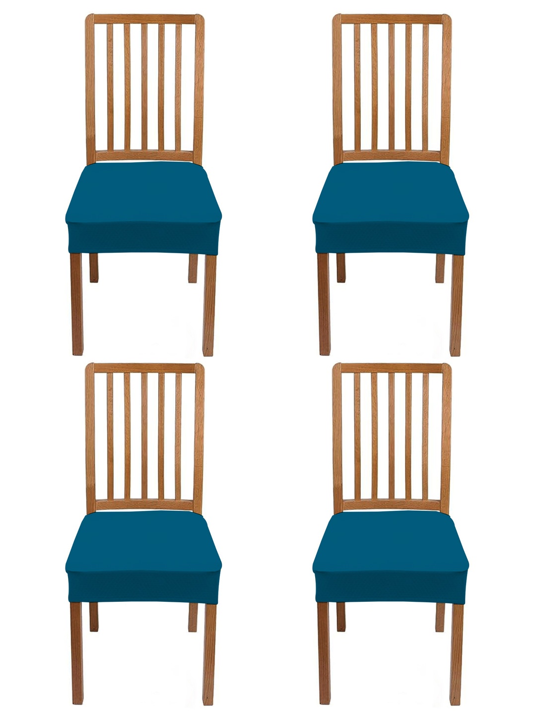 

Lazi 4 Pieces Blue Stretchable Dining Chair Seat Covers