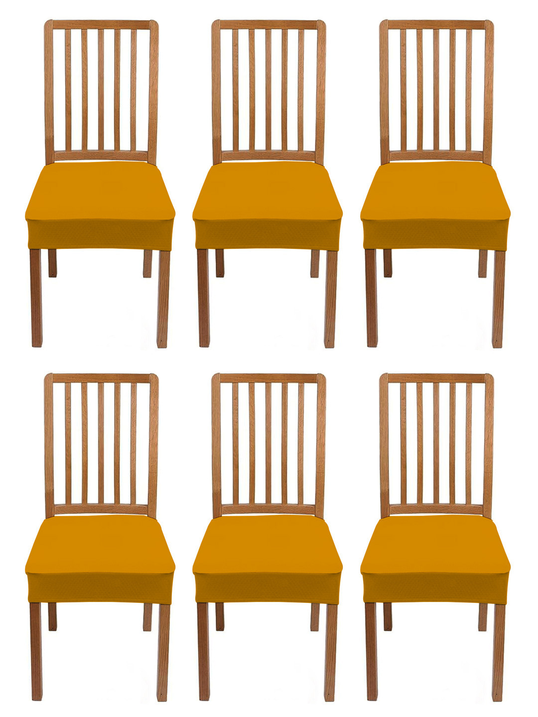 

Lazi 6 Pieces Mustard Yellow Stretchable Chair Covers