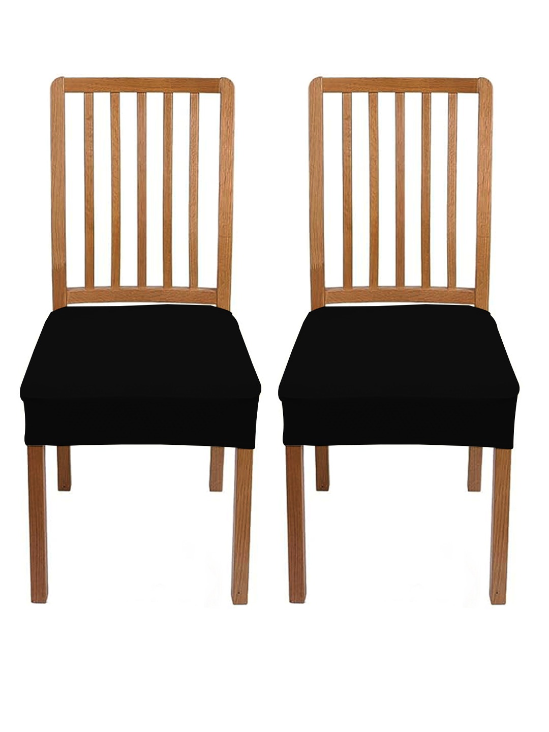 

Lazi 2 Piece Stretchable Black Dining Chair Seat Covers