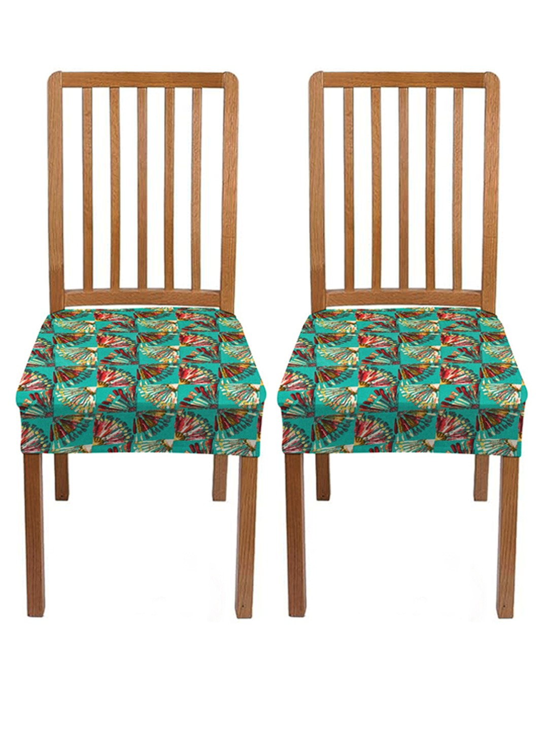

Lazi 2 Pieces Green Stretchable Dining Chair Seat Covers
