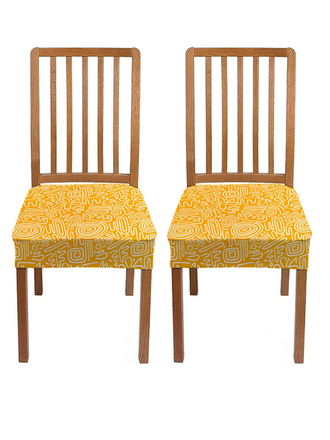 

Lazi 2 Pieces Blue Stretchable Dining Chair Seat Covers