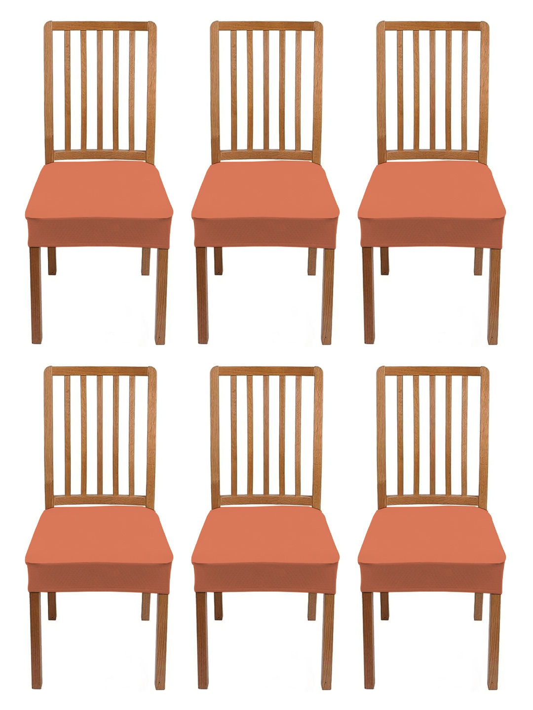 

Lazi 6 Pieces Peach-Colored Stretchable Dining Chair Seat Cover