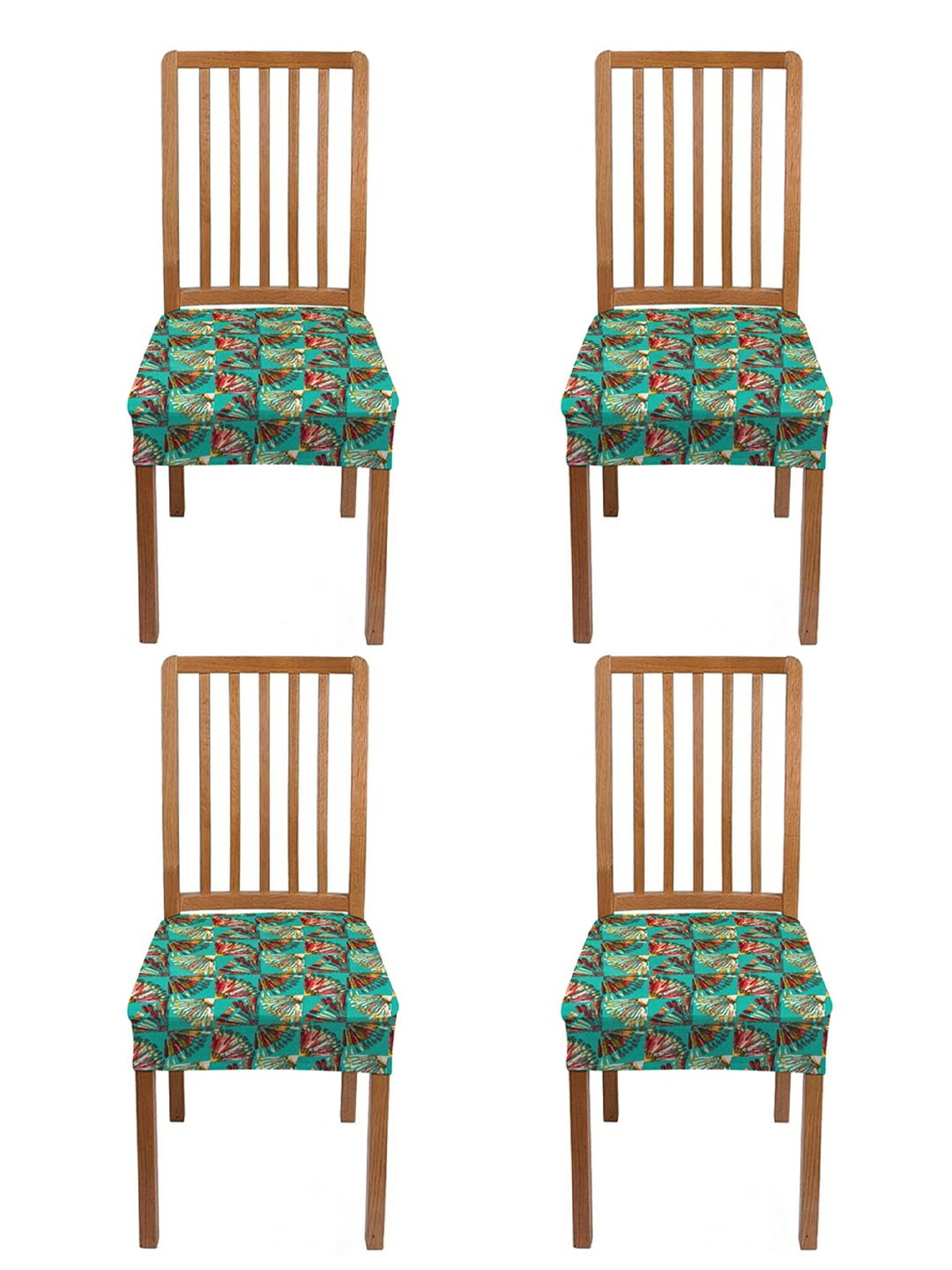 

Lazi 4 Pieces Green Stretchable Dining Chair Seat Covers