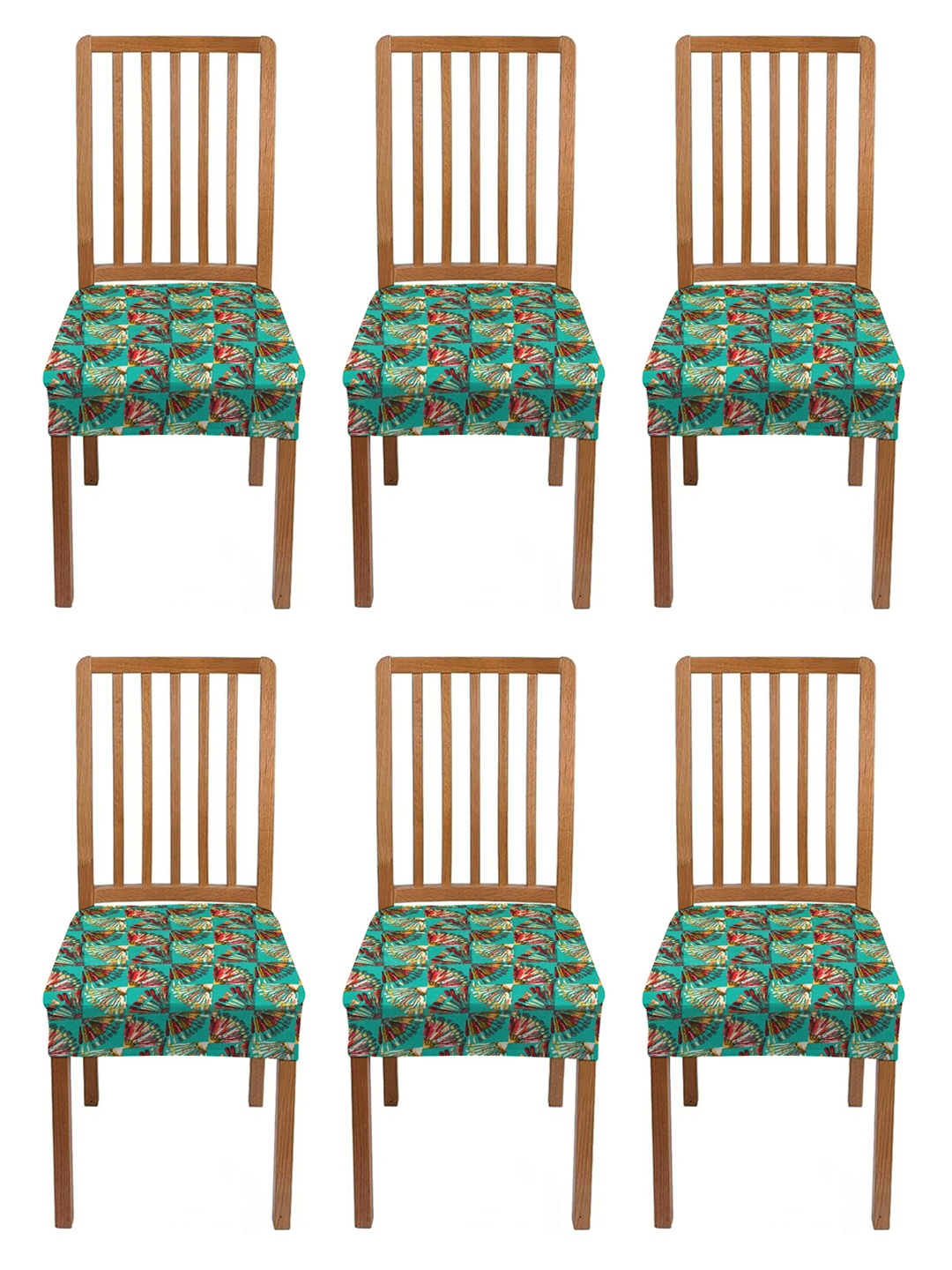 

Lazi 6 Pieces Green Stretchable Dining Chair Seat Cover
