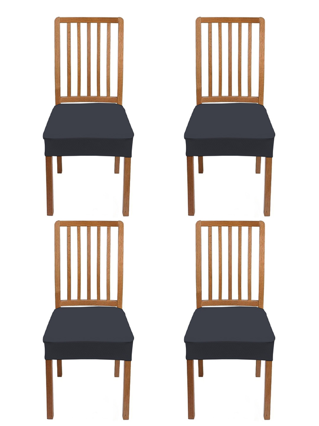 

Lazi 4 Pieces Grey Stretchable Dining Chair Seat Covers