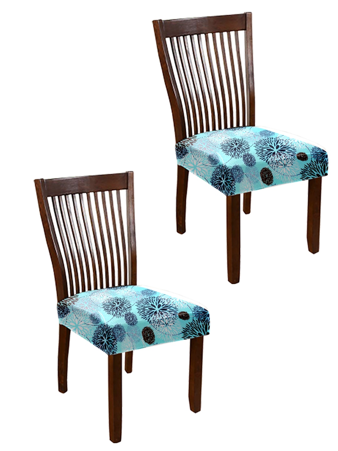 

Lazi 2 Pieces Blue Stretchable Dining Chair Seat Covers