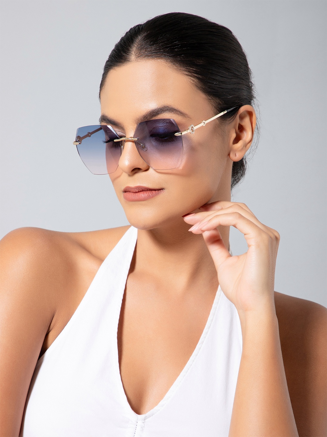 

IDOR Women Other Sunglasses with UV Protected Lens IDOR-5209-GRY, Grey