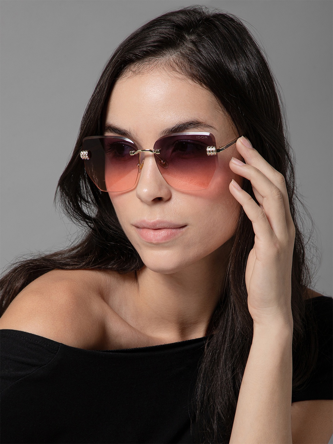 

IDOR Women Butterfly Sunglasses with UV Protected Lens IDOR-5272-GRDPNK, Pink