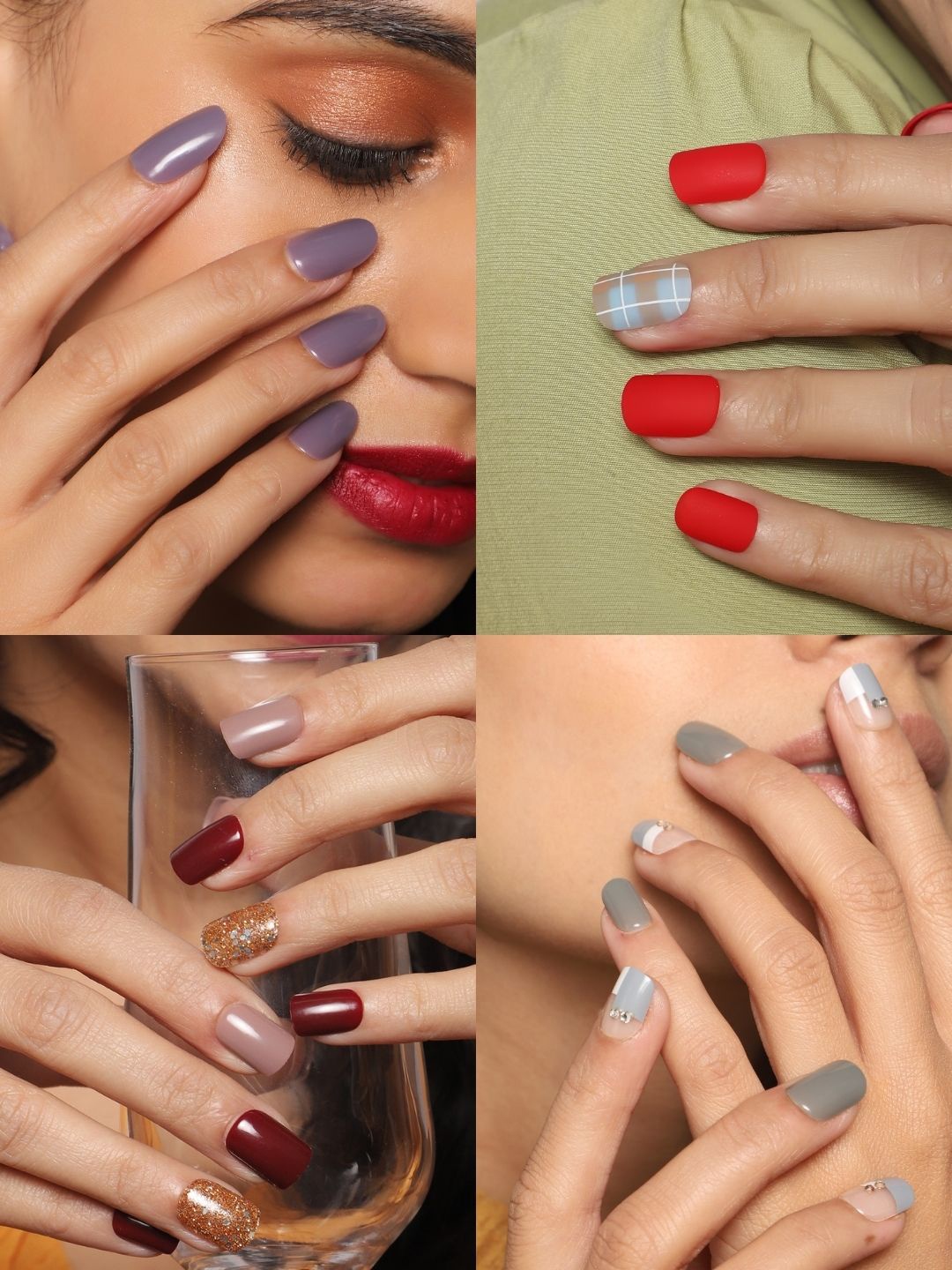 

LICK Artificial Press-On Fake Nails Combo, Lavender