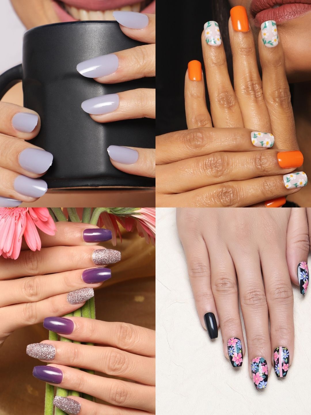 

LICK Artificial Press-On Fake Nails Combo, Lavender