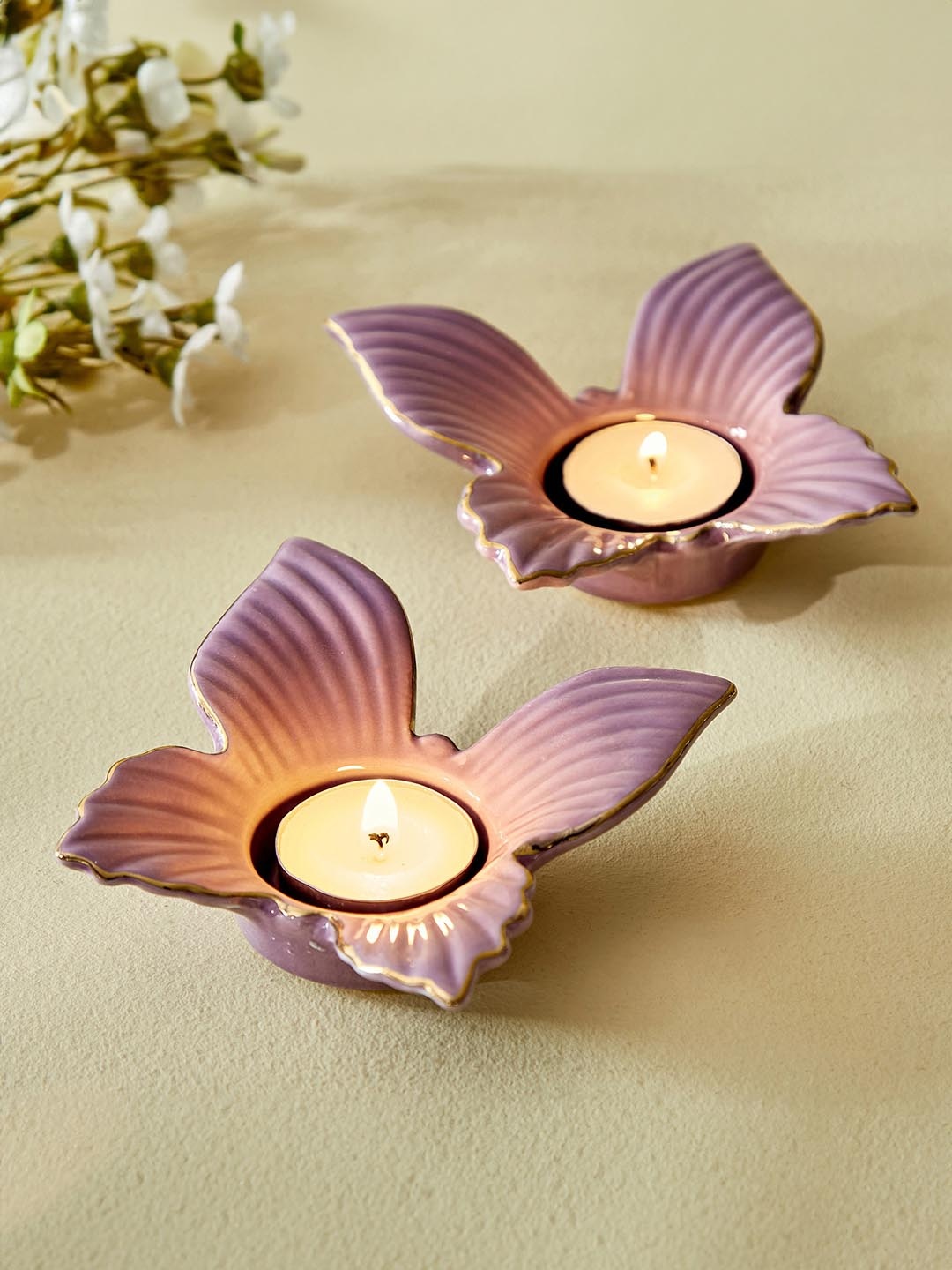 

Home Centre Purple 2 Pieces Butterfly T-Light Holders