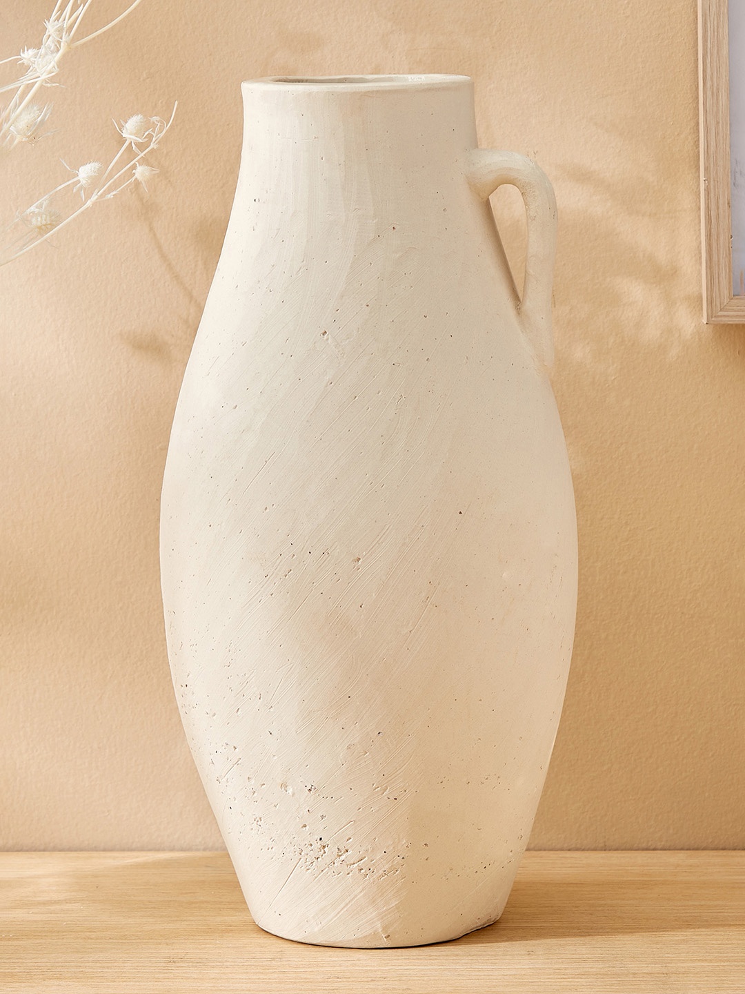 Home Centre Amida Off White Textured Ceramic Flower Vases
