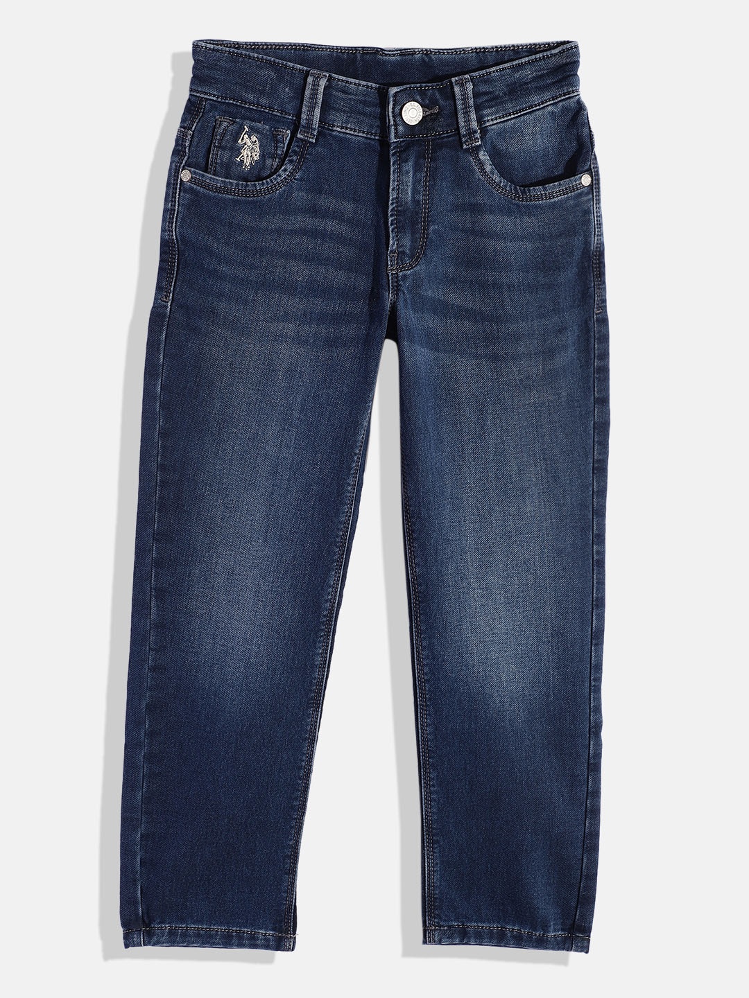 

U.S. Polo Assn. Kids Boys Slim Fit Light Fade Stretchable Jeans, Blue