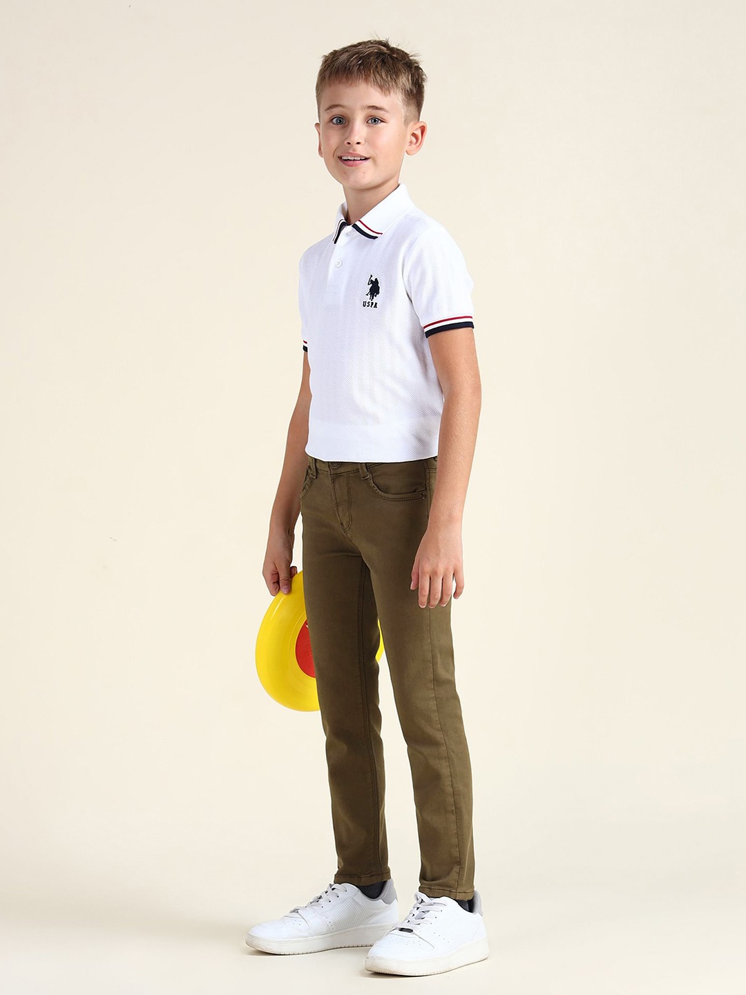 

U.S. Polo Assn. Kids Boys Slim Fit Stretchable Jeans, Olive
