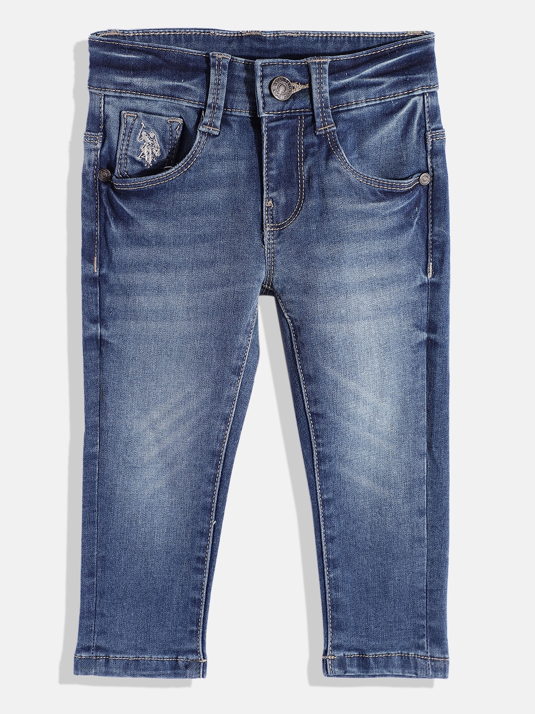 

U.S. Polo Assn. Kids Boys Skinny Fit Light Fade Stretchable Jeans, Blue