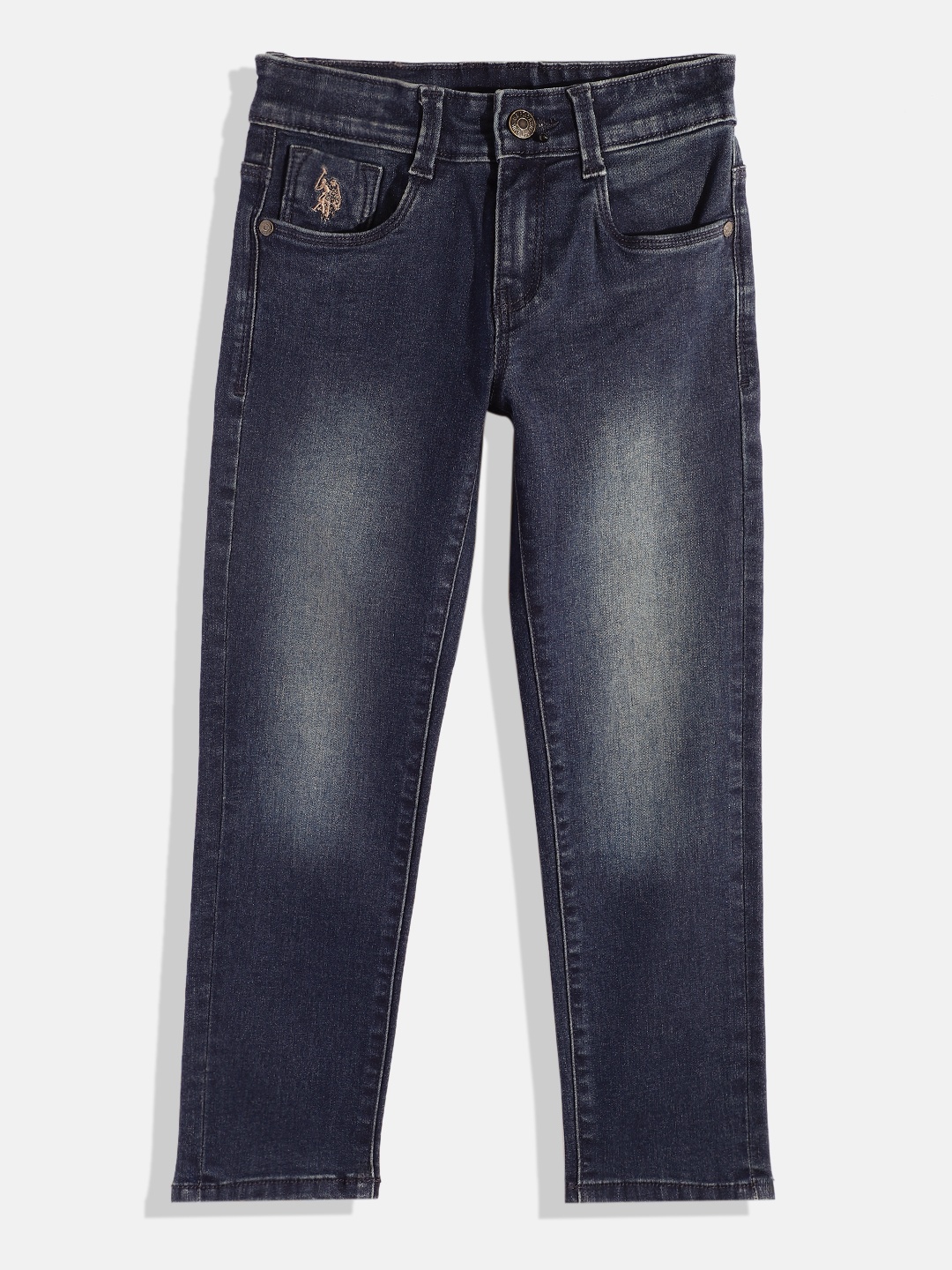 

U.S. Polo Assn. Kids Boys Slim Fit Light Fade Stretchable Jeans, Blue