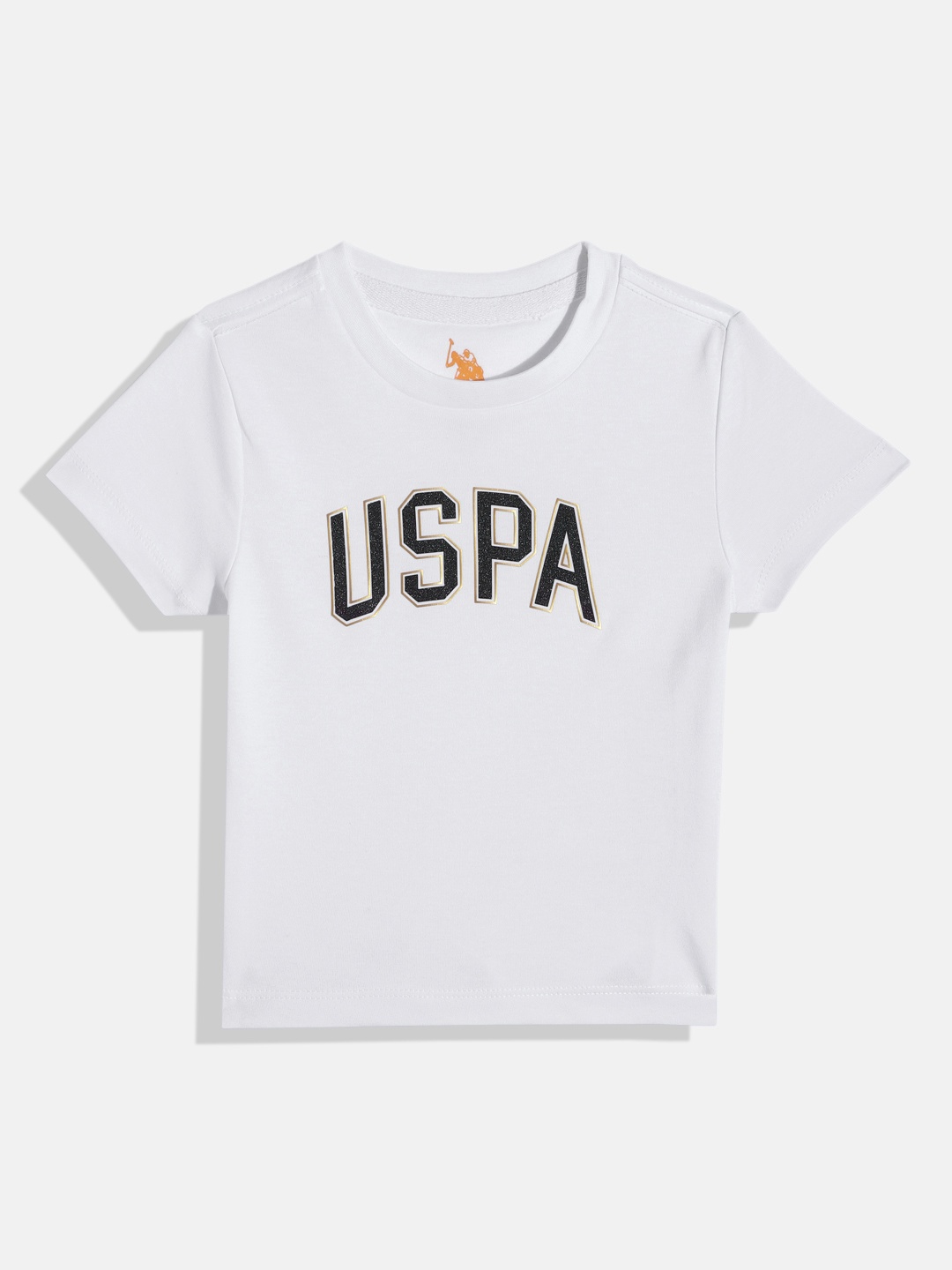

U.S. Polo Assn. Kids Boys Brand Logo Printed Pure Cotton T-shirt, White