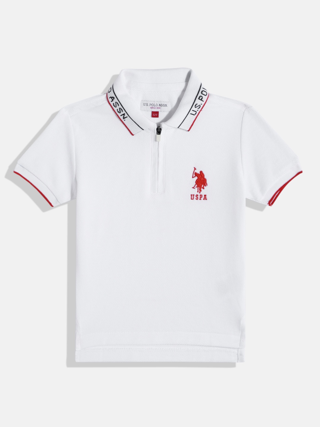 

U.S. Polo Assn. Kids Boys Polo Collar Pure Cotton T-shirt, White